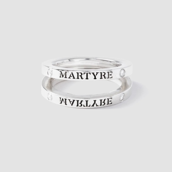 Martyre Split Ring Silver with Diamonds - Picture 1 of 3
